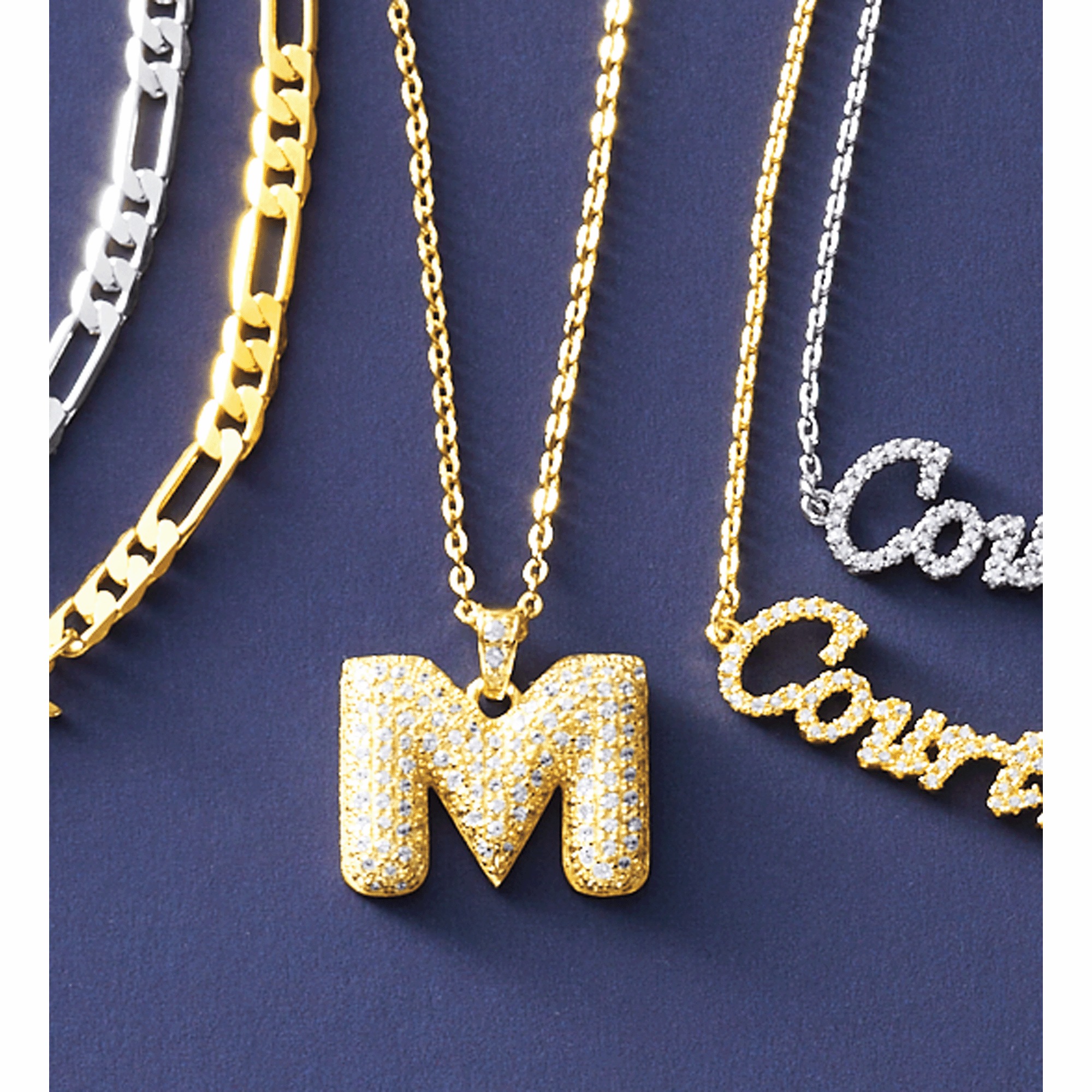 Personalized Initial Pave/Cubic Zirconia Pendant, , large