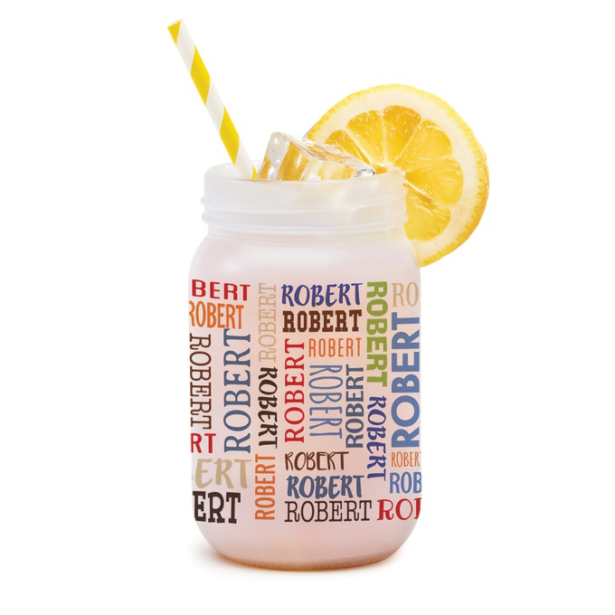 Personalized Frosted Mason Jar, , large