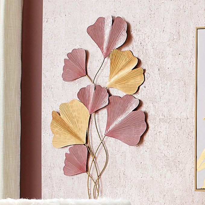 Metal Ginkgo Leaves Wall Art, , large