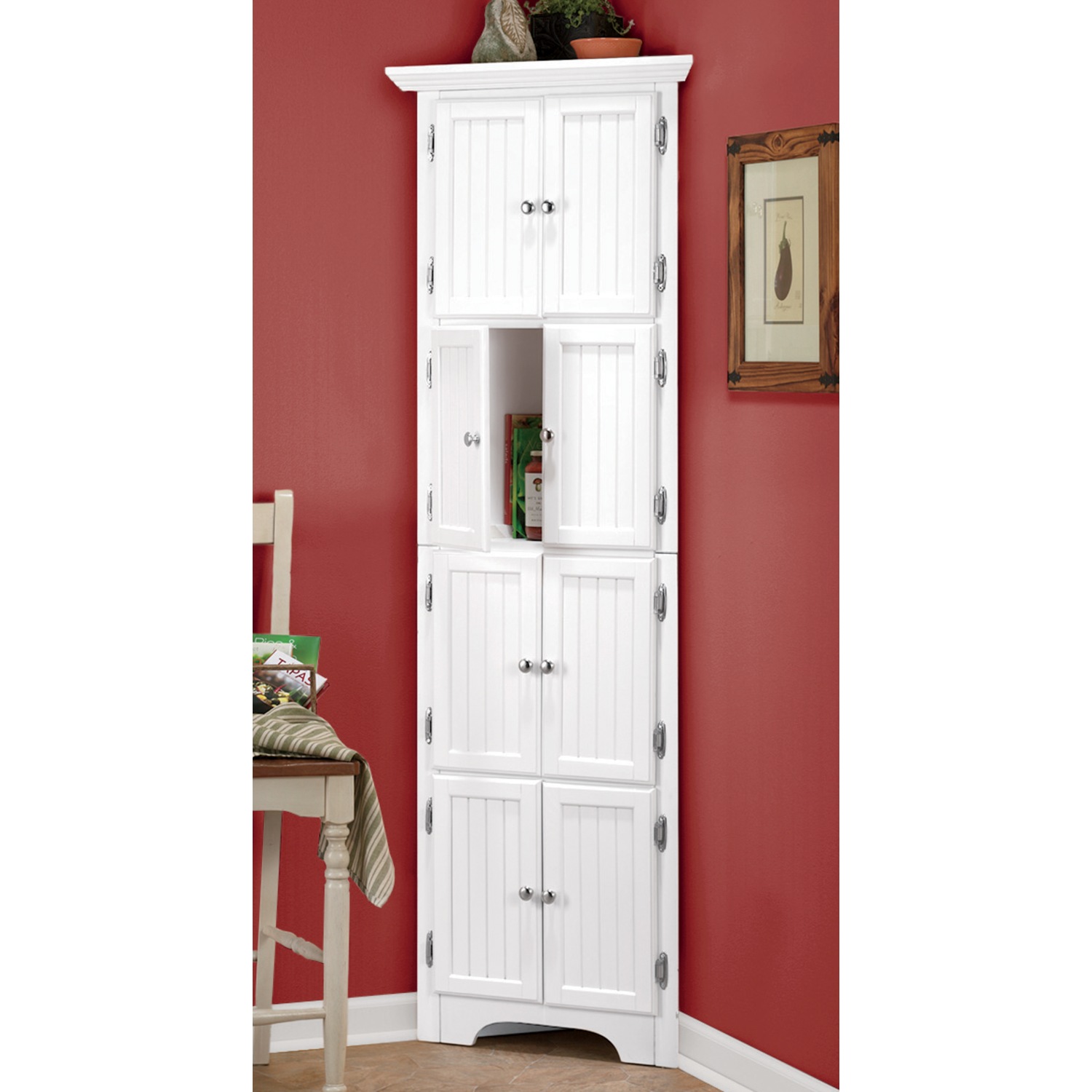 Westwick Tall Corner Storage Cabinet with 8 Doors | Seventh Avenue