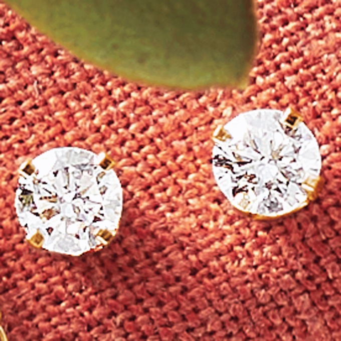 Sterling Lab-Created Diamond Round Solitaire Post Earrings - .50 CTTW, , large