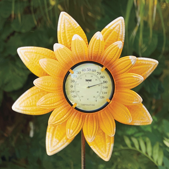 Sunflower Thermometer Stake, Multi, large