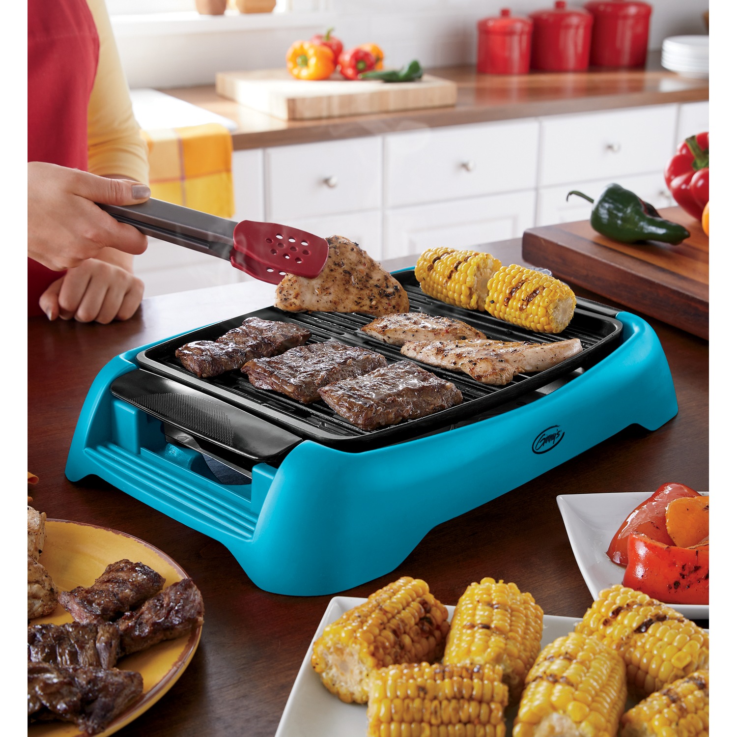Ginny's Smokeless Electric Indoor Grill with Nonstick Finish