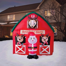 Reindeer Barn Inflatable, , large