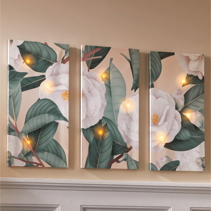 3-Piece Lit Romantic Magnolia Canvas, , large