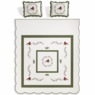 Cardinal Embroidered Hand-Pieced Quilted Bedspread, , large