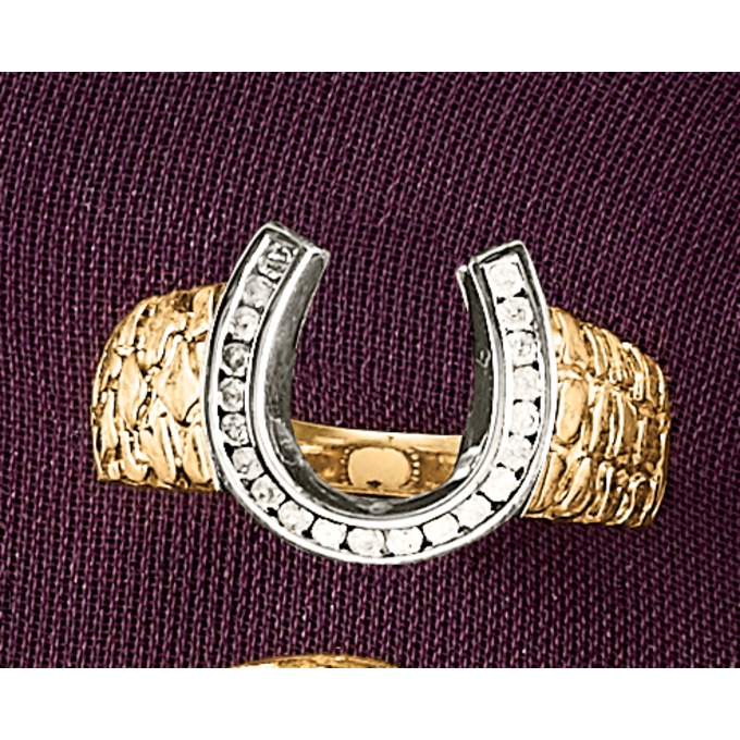 Diamond Horseshoe Nugget Ring, , large