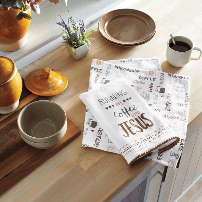 Set of 2 Coffee Dish Towels, , large