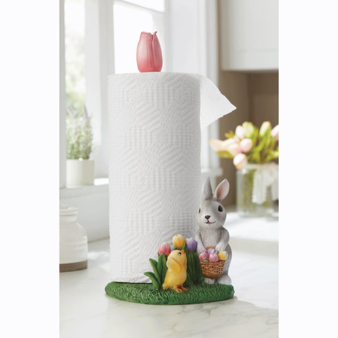 Tulip Bunny Paper Towel Holder, , large