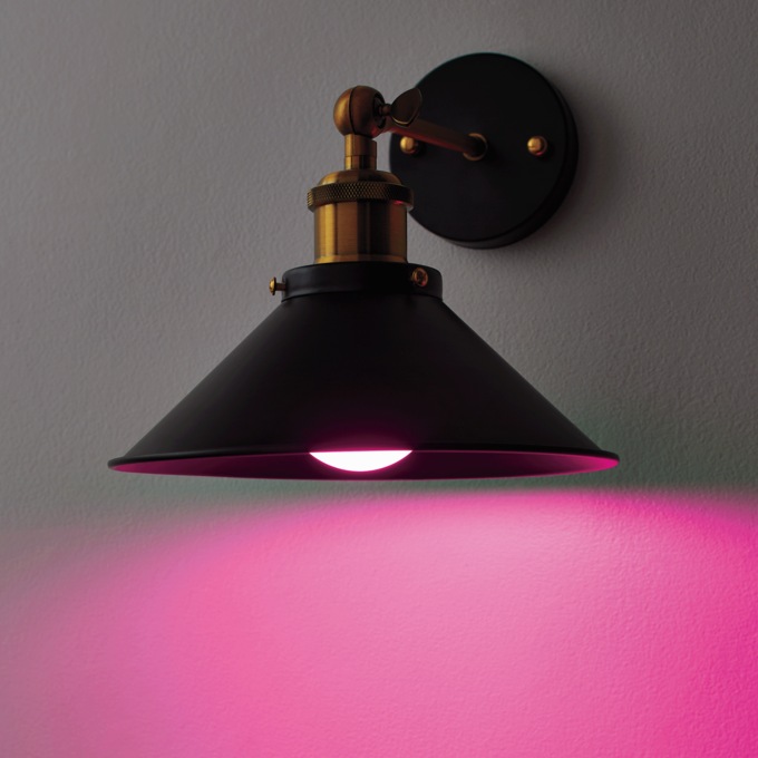Set of 2 Wireless Sconces, Black, large