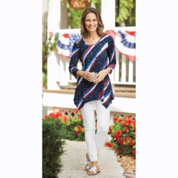 Holiday Print Tunic, Stars And Stripes, large