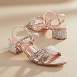 Midnight Velvet Rhinestone Ankle-Strap Sandal, , large