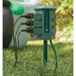 6-Outlet Outdoor Power Stake with Remote, , large