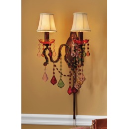 Colorful Jeweled Wall Sconce, , large
