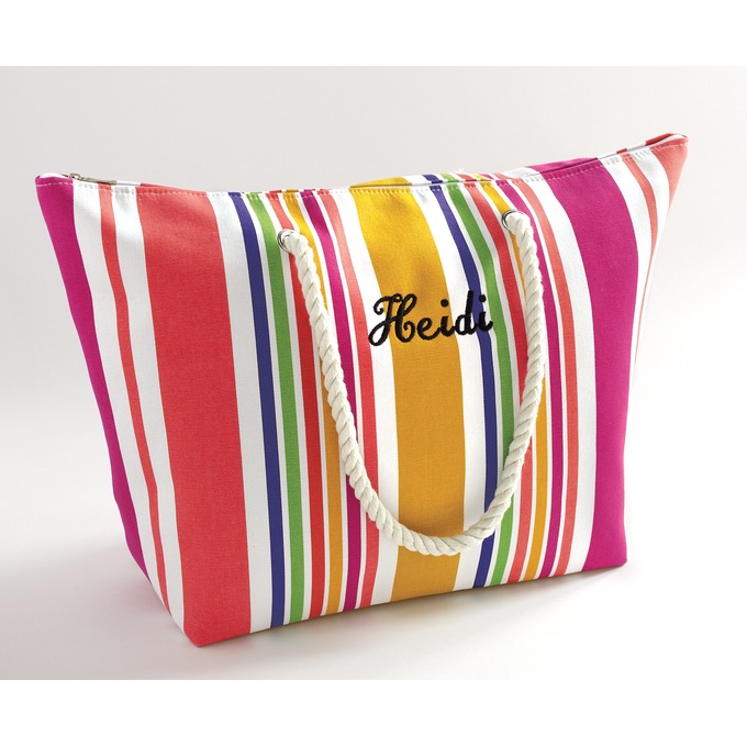 Personalized Striped Tote, , large