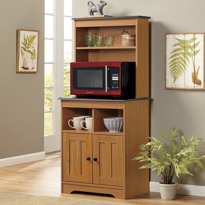 Katie Microwave Stand with Hutch, , large