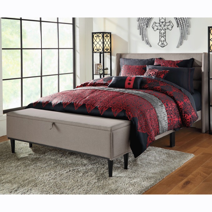 Upholstered Queen Storage Bed, , large