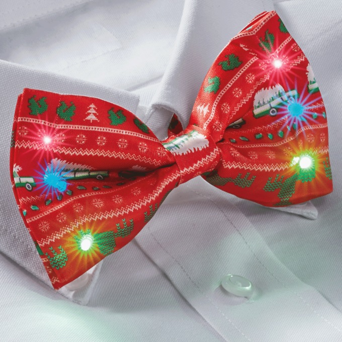 Lotsa Lites Flashing Holiday Bow Tie, , large