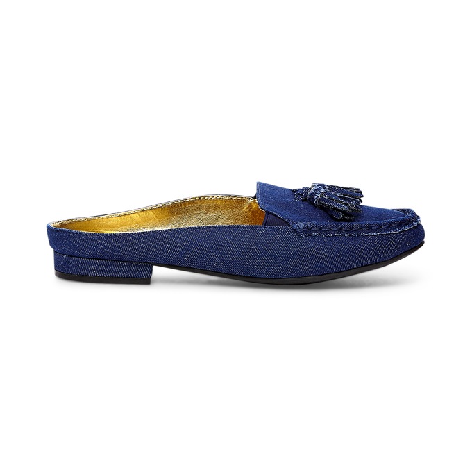 Tassel Mule, Medium Denim, large