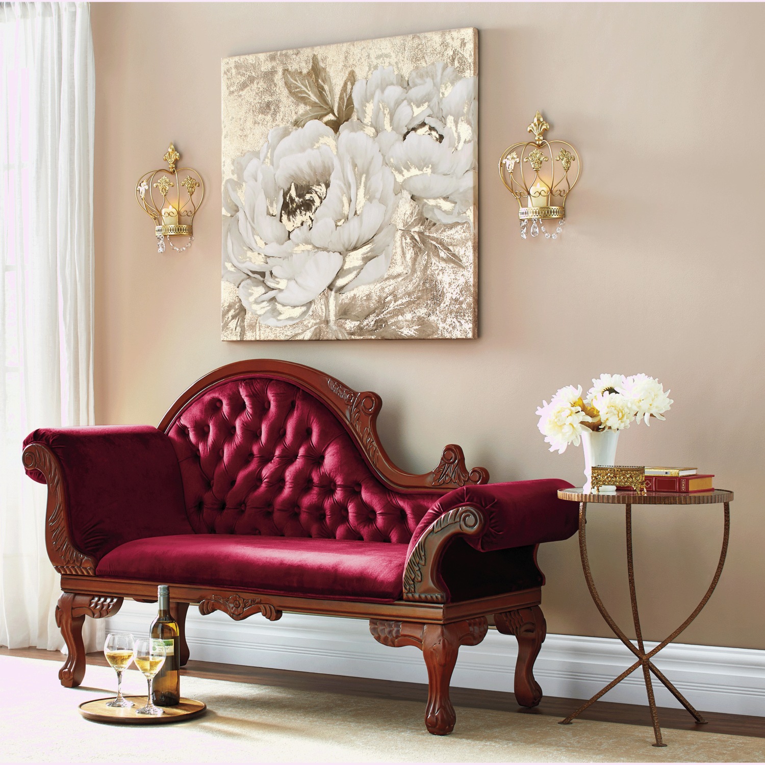 Set of 2 Jeweled Crown Sconces Seventh Avenue