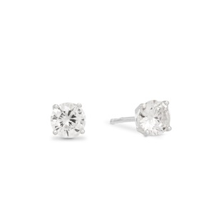 Gold/Platinum Over Sterling Silver Cubic Zirconia Earrings, , large