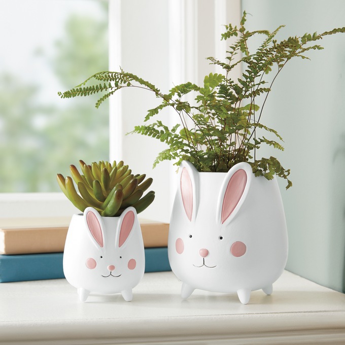 Set of 2 Animal Planters, , large