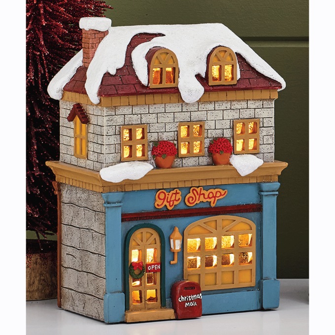 Lit Christmas Town Buildings, , large
