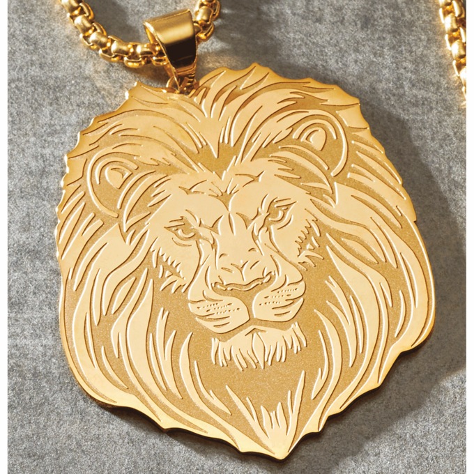 Men's Goldtone Stainless Steel Theme Pendant, , large