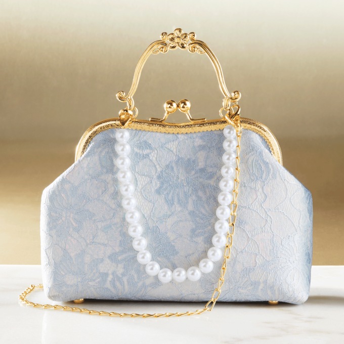 Lace and Pearl Handbag, , large