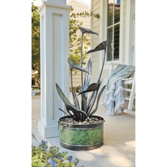 Metal Leaf Fountain, , large