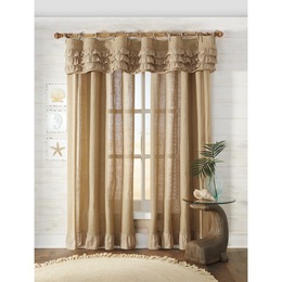 Burlap And Ruffle Window Treatments, , large