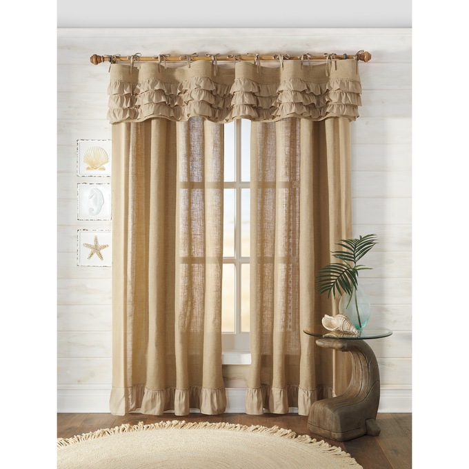Burlap and Ruffle Valance, , large