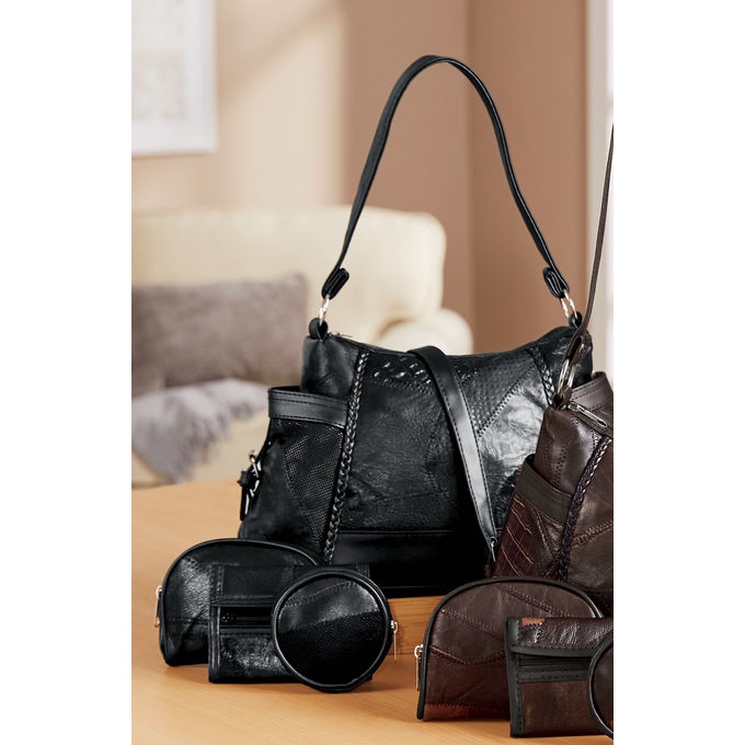 4-Piece Leather Handbag Set, , large