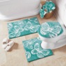 Color Connection Butterfly 3-Piece Bath Mat Set, Teal, large