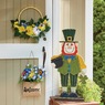 LED Welcome Floral Burlap Wall Hanging, , large