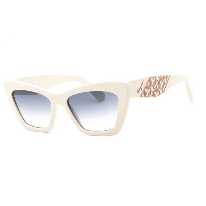 Salvatore Ferragamo Cat-Eye Sunglasses, Ivory Blue Gradient, large