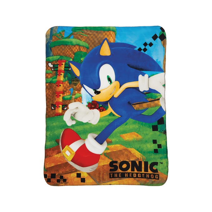 Sonic the Hedgehog Sherpa-Backed Throw, , large