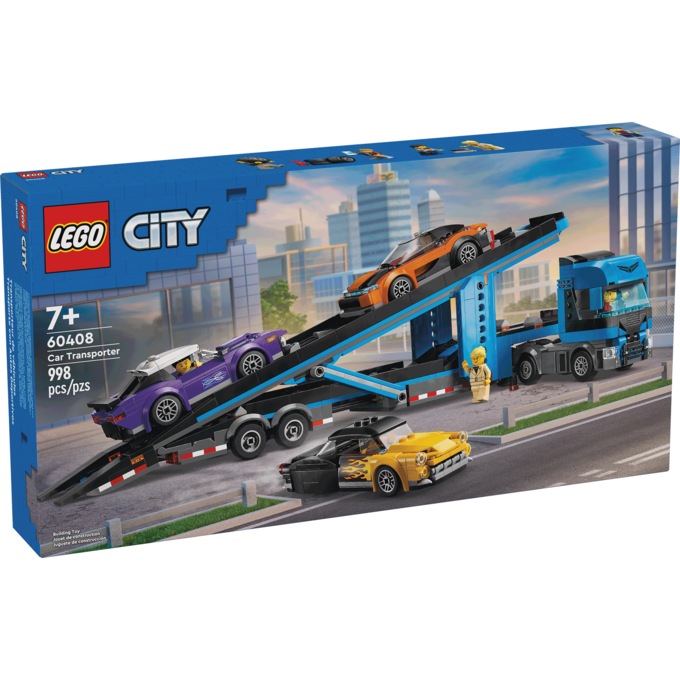 LEGO Car Transporter Truck with 3 Sports Cars, , large