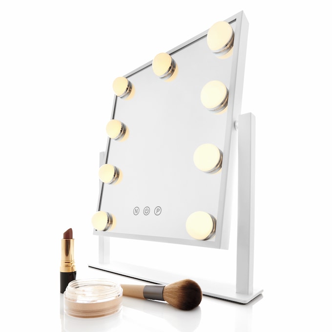 LED Vanity Makeup Mirror with Adjustable Light Temperature Settings, White, large