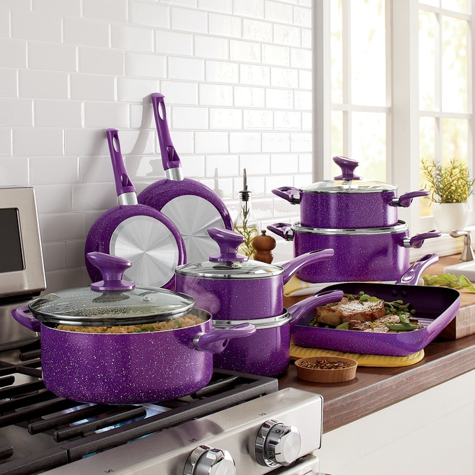 13-Piece Granite Aluminum Cookware Set, , large