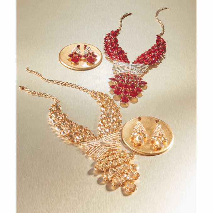 Crystal X-Bars Necklace & Earring Set, , large