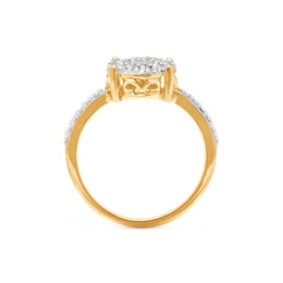 Diamond Round Cluster Ring, , large