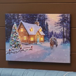 Lit Winter Scene Wall Art, , large