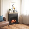 Harbor Electric Fireplace with Mantel, Black, large