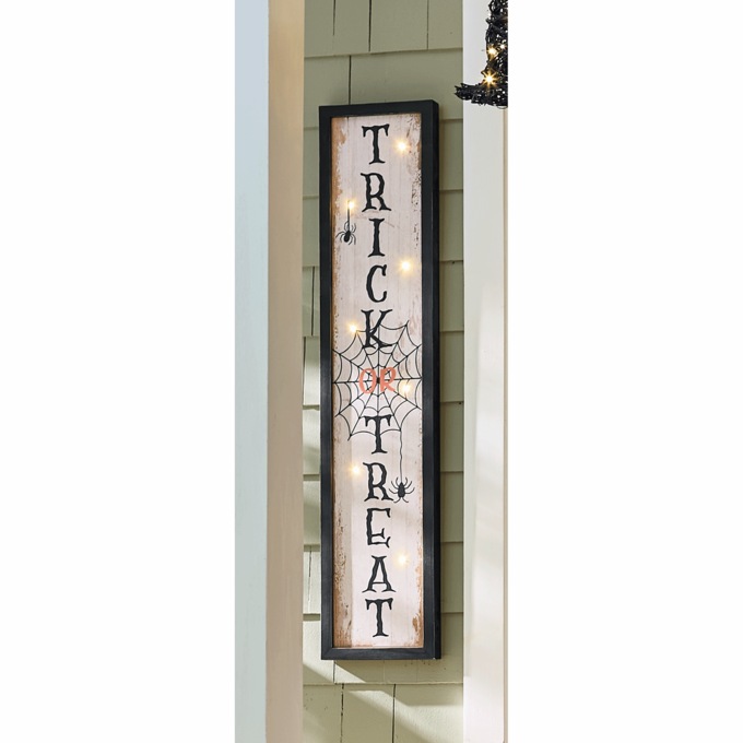 Lit Halloween Porch Sign, , large