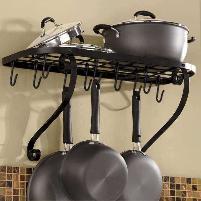 Wall Mount Bookshelf Pot Rack