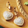 Diamond/Cubic Zirconia Heart Pendant & Earrings - Buy Both and Save, , large