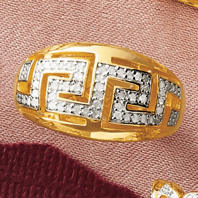 Diamond Greek Key Band, , large