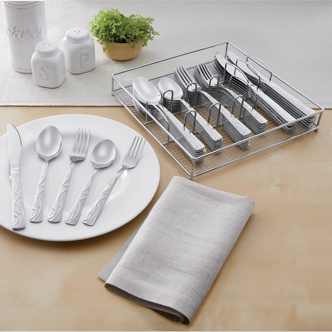 Ginny's 60-Piece Flatware Set with Caddy, , large