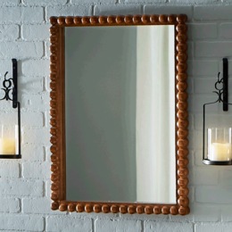Wood Bead Wall Mirror, , large